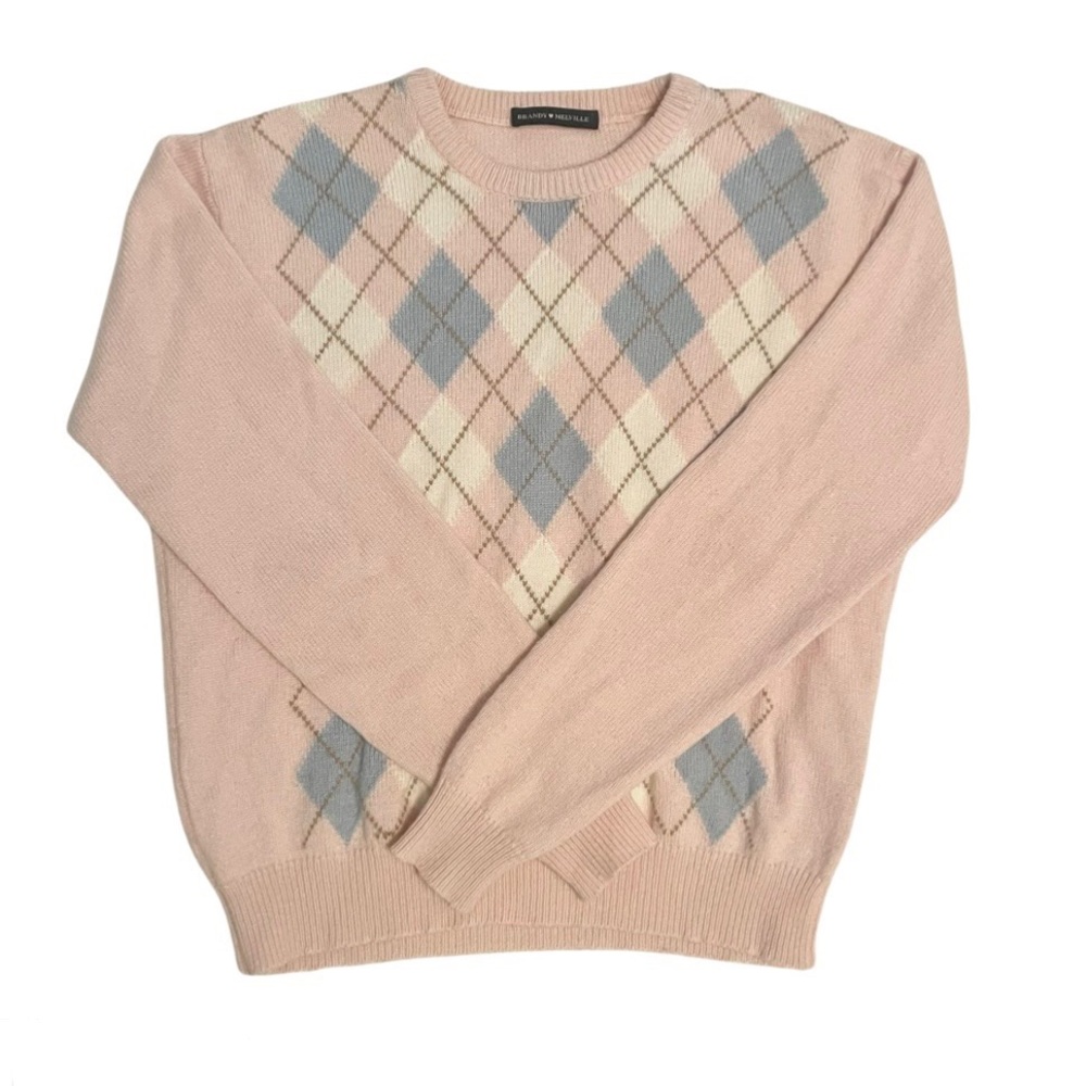 Brandy Melville Sweater - Pink Argyle